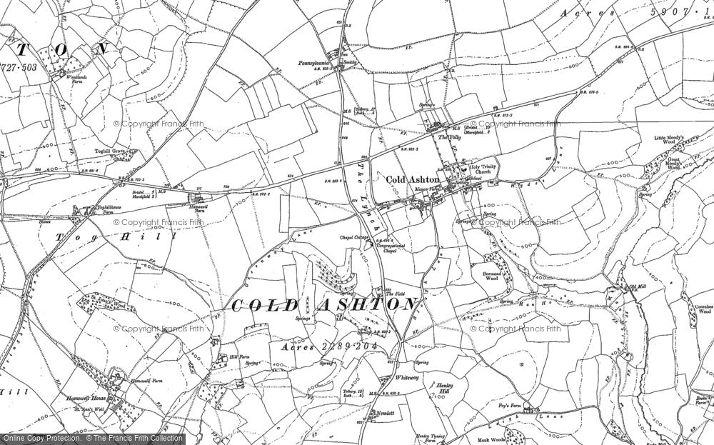 Old Map of Cold Ashton, 1881 - 1902 in 1881