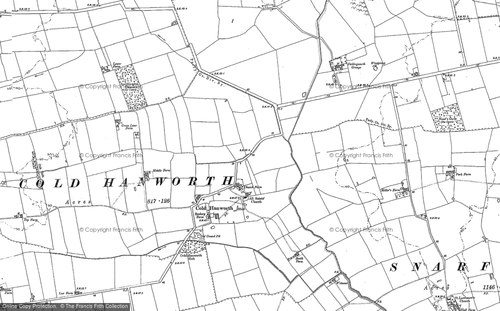 Old Map of Cold Hanworth, 1885 - 1886 in 1885