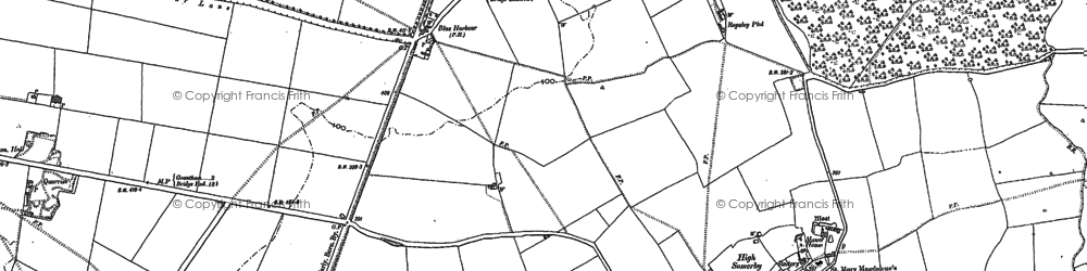 Old map of Harrowby in 1885
