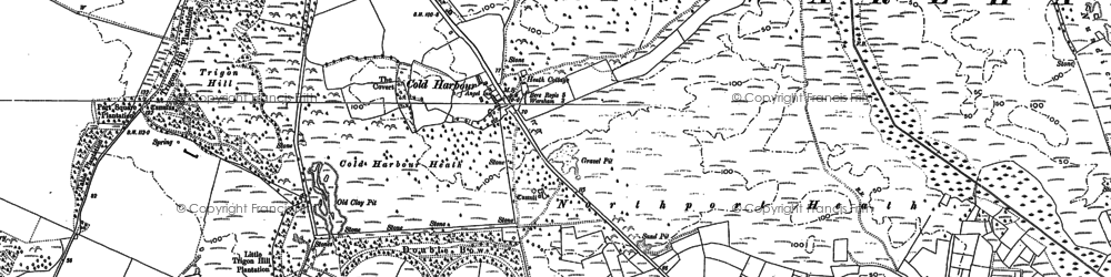 Old map of Cold Harbour in 1886
