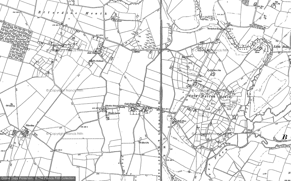 Old Map of Historic Map covering Sytch Lane in 1880