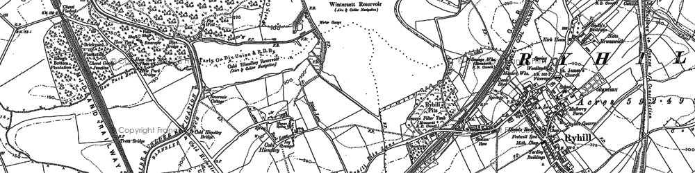 Old map of Cold Hiendley in 1891