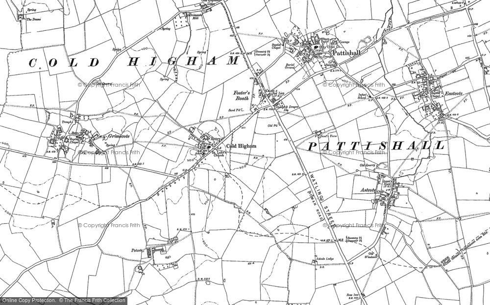Old Map of Cold Higham, 1883 in 1883