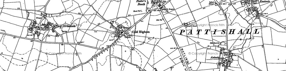 Old map of Cold Higham in 1883