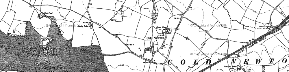 Old map of Cold Newton in 1884