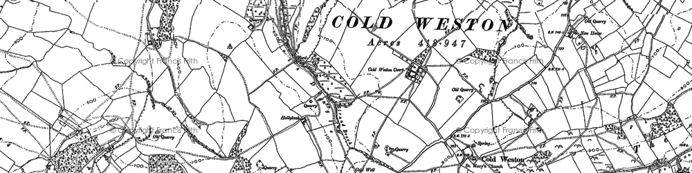 Old map of Lesser Poston in 1883