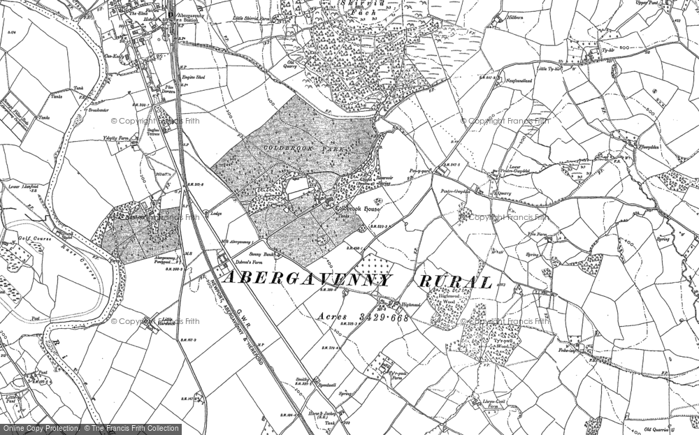 Old Map of Historic Map covering Ysgyrd Fach in 1899