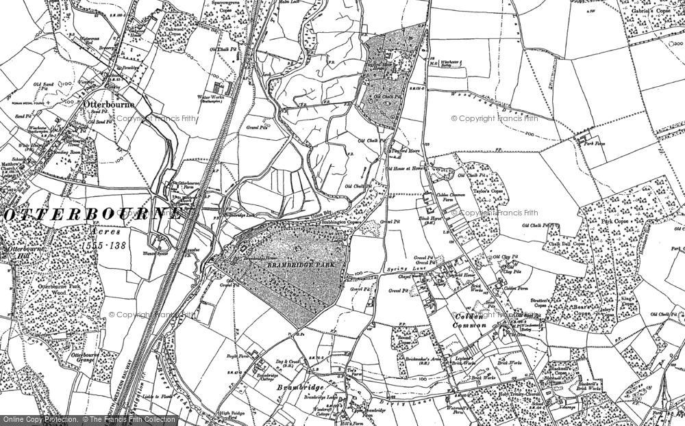 Old Map of Colden Common, 1895 in 1895