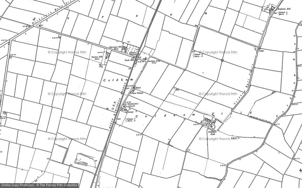 Old Map of Coldham, 1886 in 1886