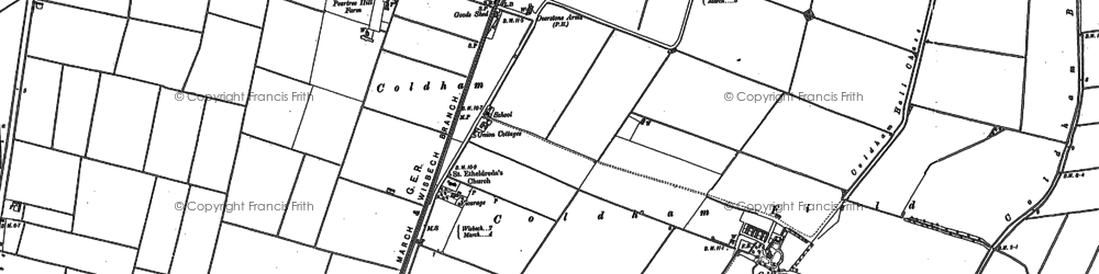 Old map of Coldham in 1886