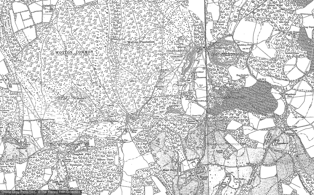 Old Map of Coldharbour, 1895 - 1913 in 1895
