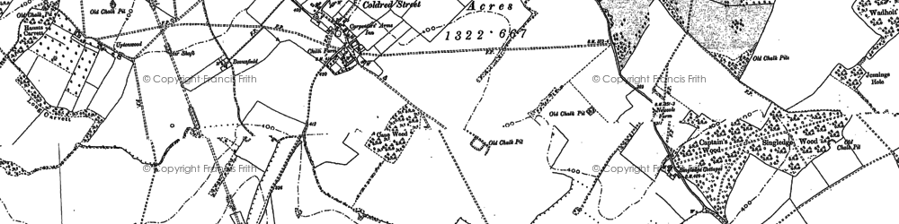 Old map of Coldred in 1896