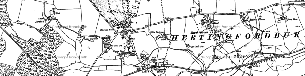 Old map of Cole Green in 1896