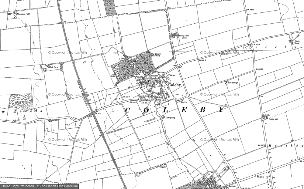 Old Map of Coleby, 1886 in 1886