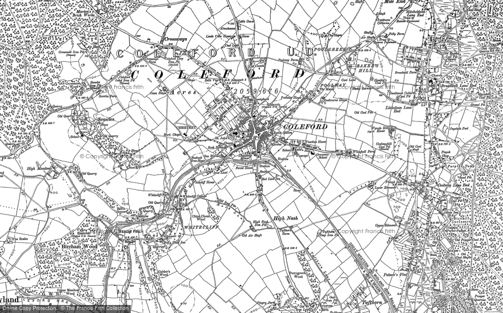 Old Map of Historic Map covering Scowles in 1878