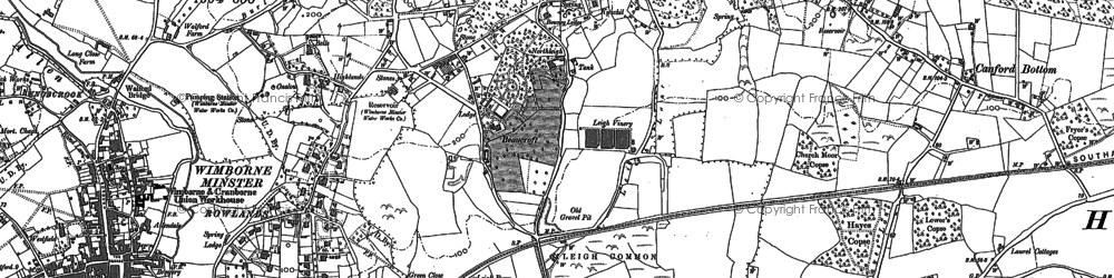 Old map of Colehill in 1887