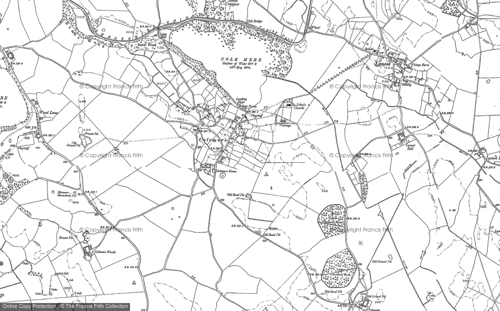 Old Map of Colemere, 1874 - 1880 in 1874