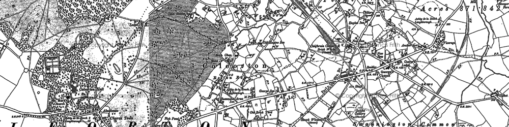 Old map of Church Town in 1901