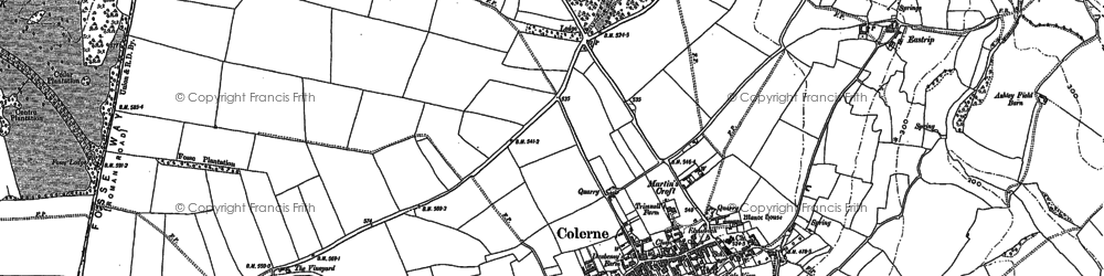 Old map of Colerne in 1919