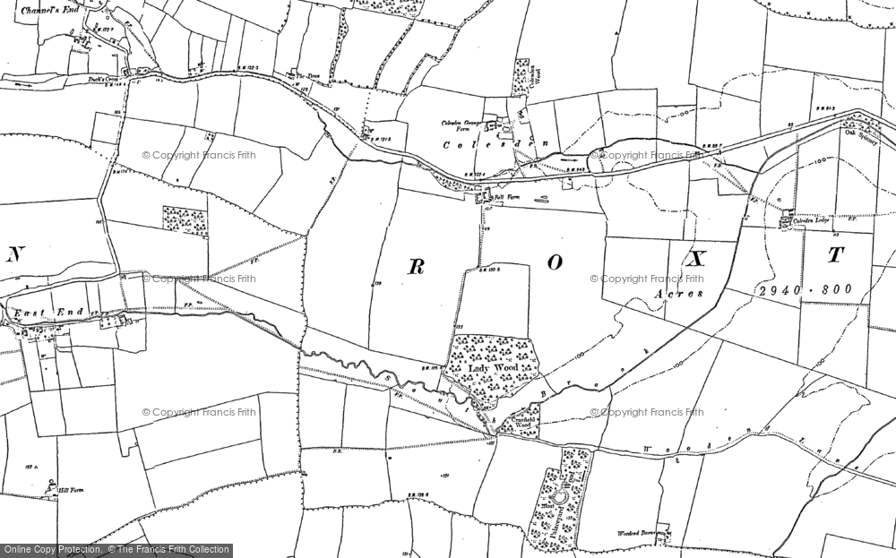 Old Map of Historic Map covering Begwary Brook in 1882