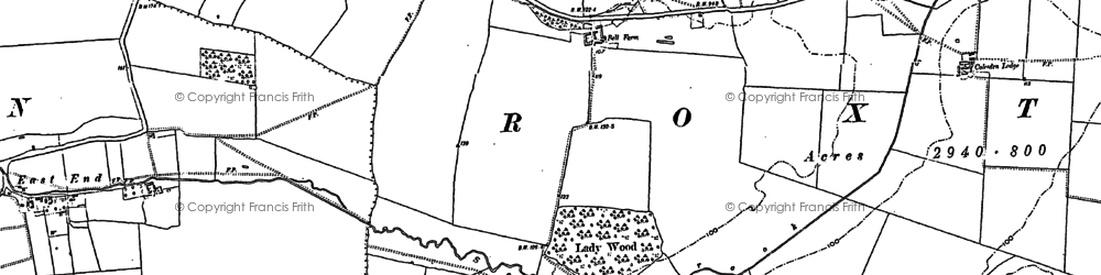 Old map of Begwary Brook in 1882