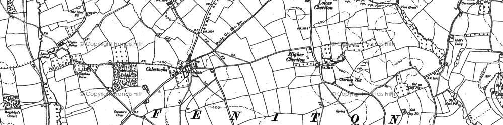Old map of Lower Cheriton in 1887