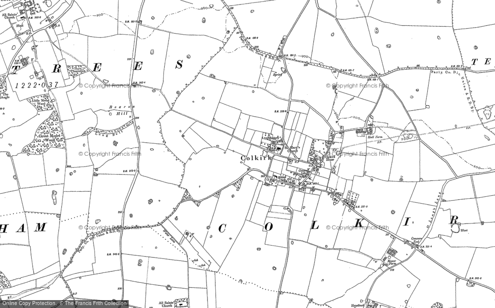 Old Map of Colkirk, 1885 in 1885