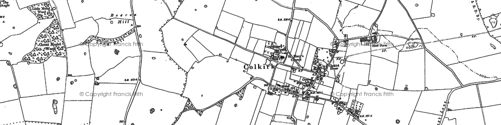 Old map of Colkirk in 1885