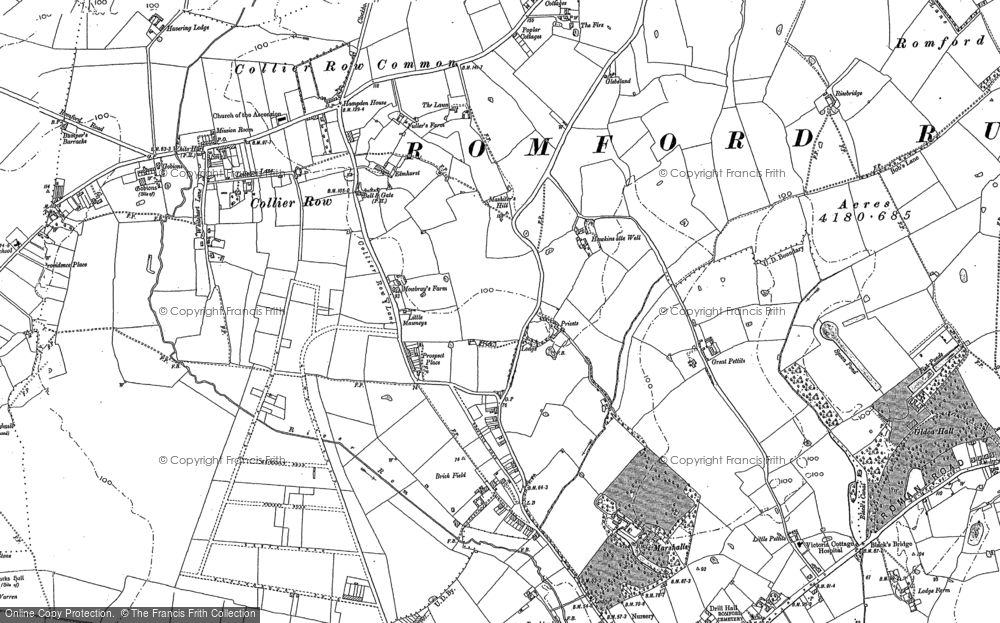 Old Map of Collier Row, 1895 in 1895