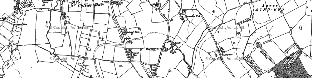Old map of Collier Row in 1895