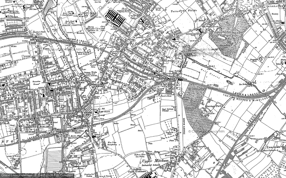 Old Map of Collier's Wood, 1894 - 1911 in 1894