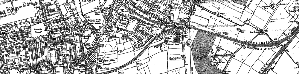 Old map of Collier's Wood in 1894