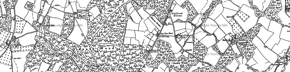 Old map of Four Wents in 1895