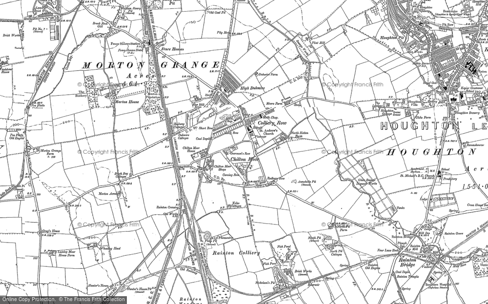 Old Map of Colliery Row, 1895 in 1895