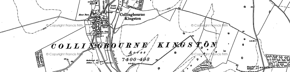 Old map of Aughton Down in 1899