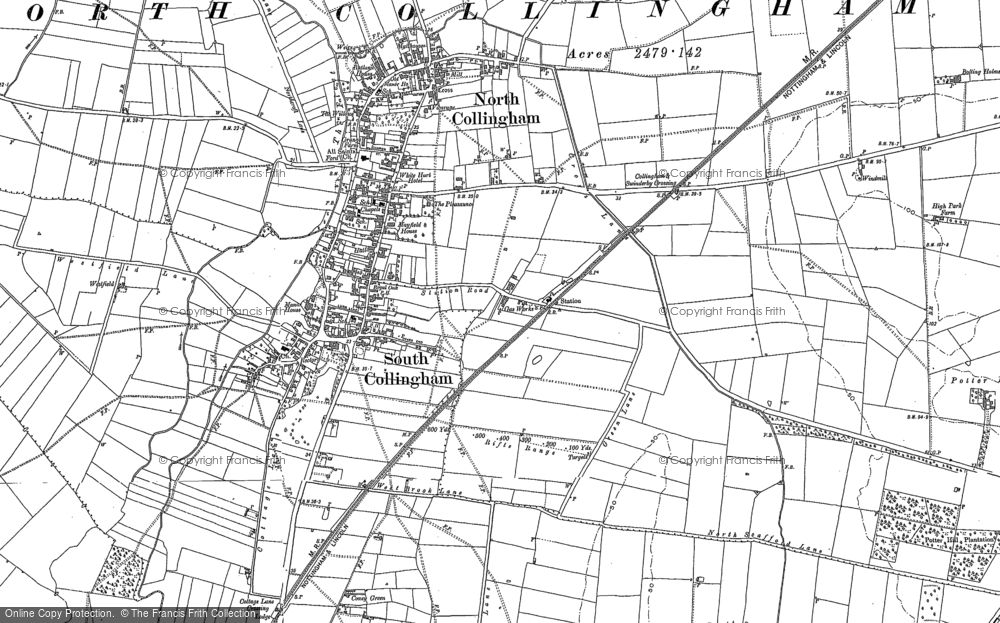 Old Map of Collingham, 1884 - 1899 in 1884