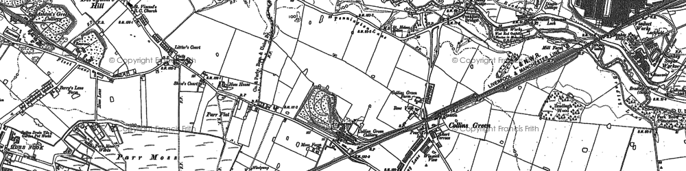 Old map of Derbyshire Hill in 1891
