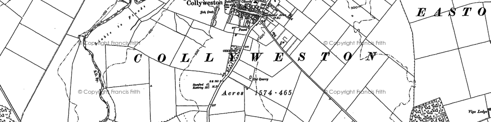 Old map of Collyweston in 1899