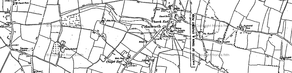 Old map of Bushmead Cross in 1900