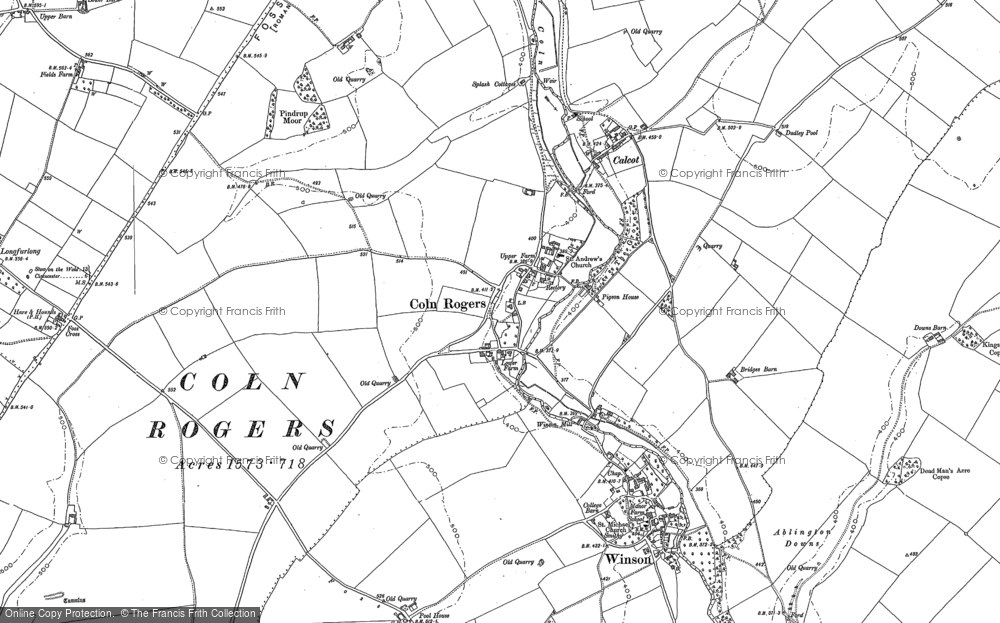Old Map of Coln Rogers, 1882 in 1882