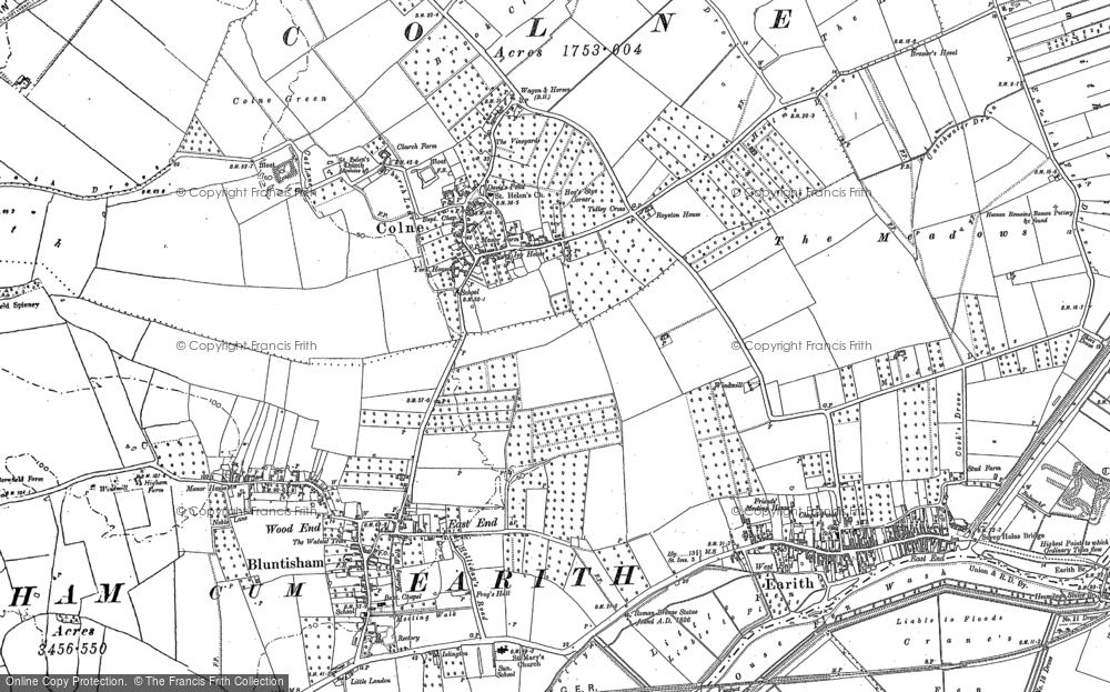 Old Map of Colne, 1900 - 1901 in 1900