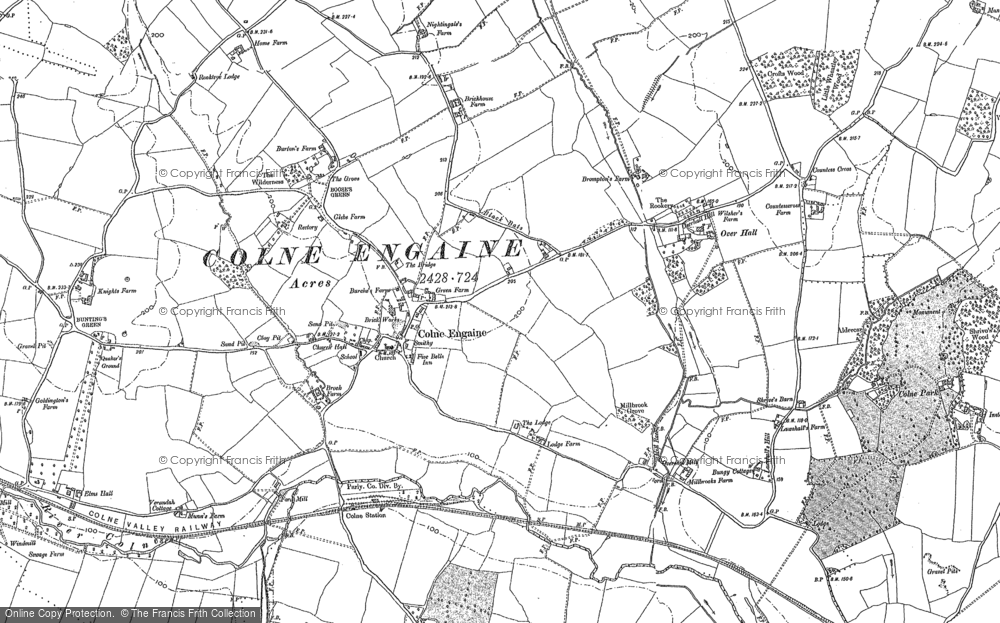 Old Map of Historic Map covering Countess Cross in 1896