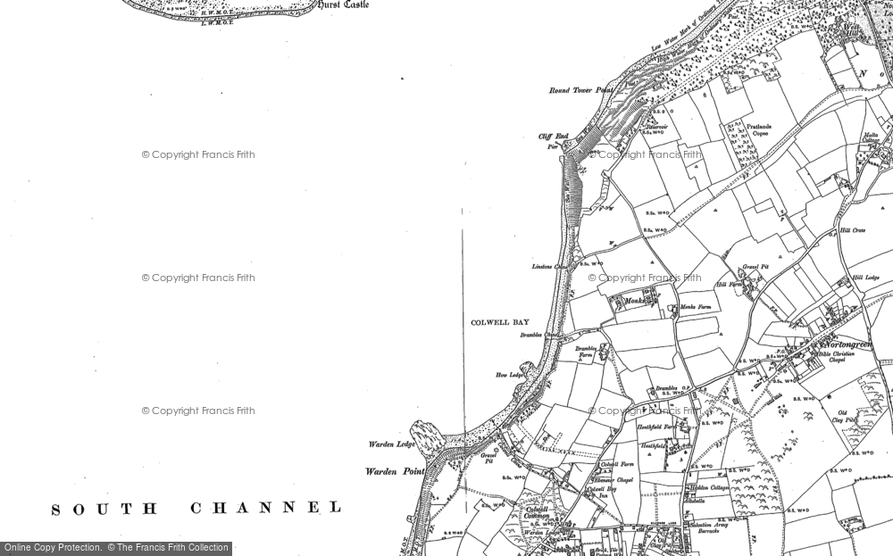 Old Map of Historic Map covering Warden Point in 1907