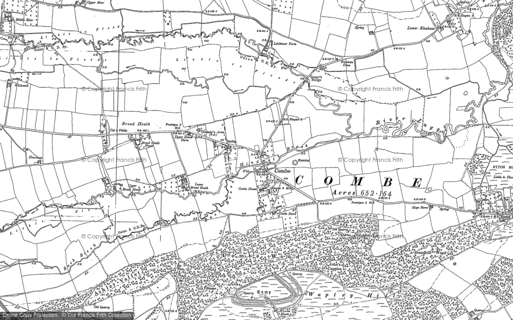 Old Map of Historic Map covering Broad Heath in 1885