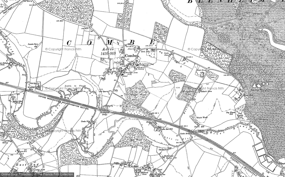 Old Map of Combe, 1898 in 1898