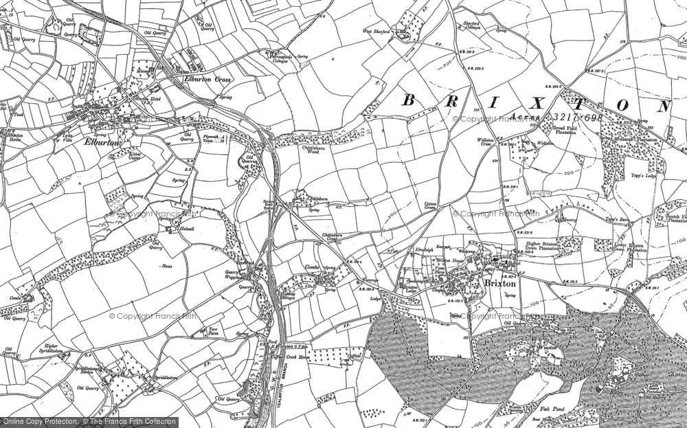 Old Map of Combe, 1905 - 1906 in 1905