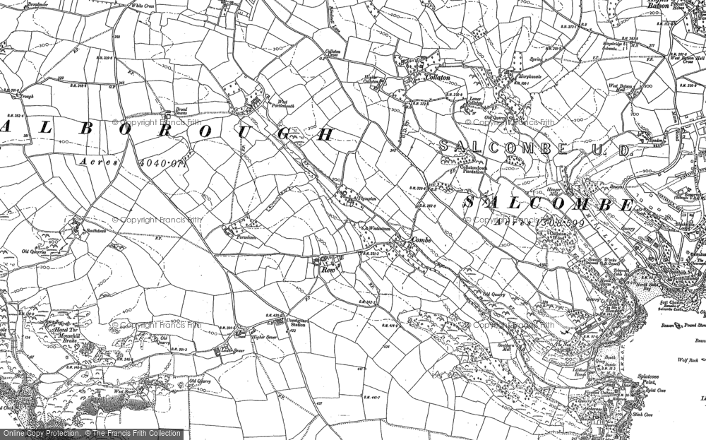 Old Map of Historic Map covering Bolt Head in 1905