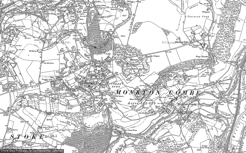 Old Map of Historic Map covering Fox Hill in 1902
