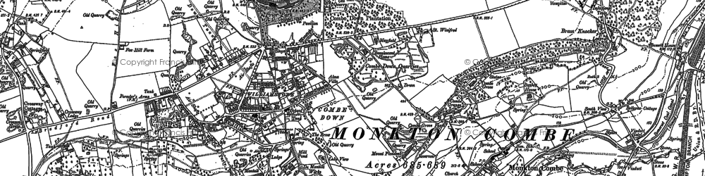 Old map of Combe Down in 1902