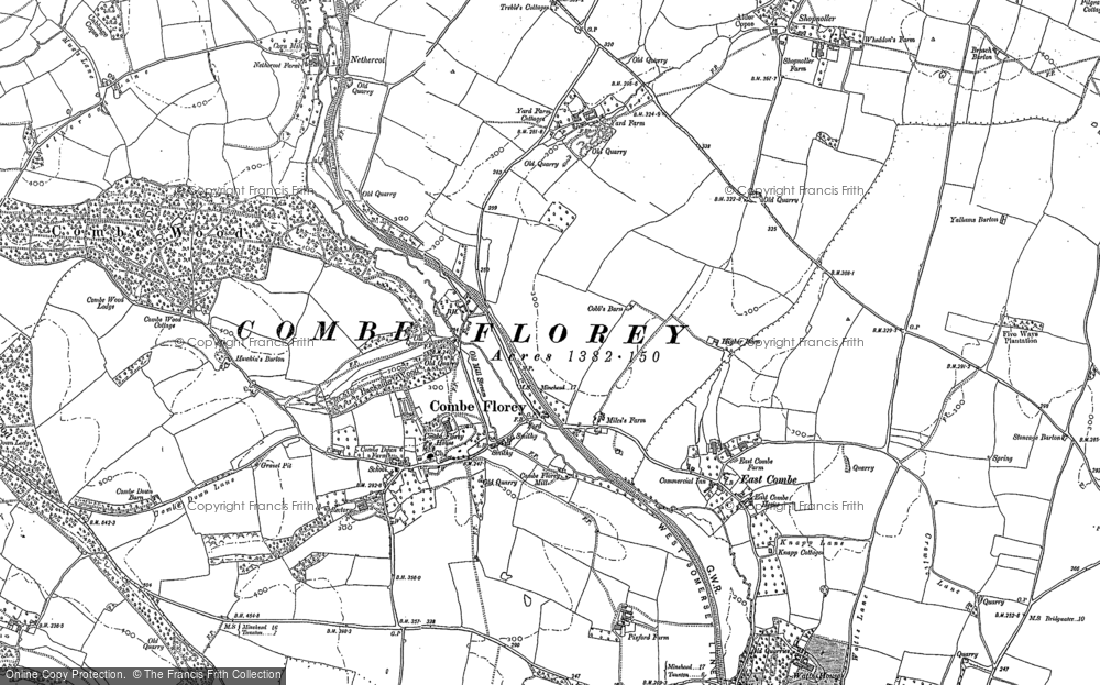 Old Map of Combe Florey, 1887 in 1887